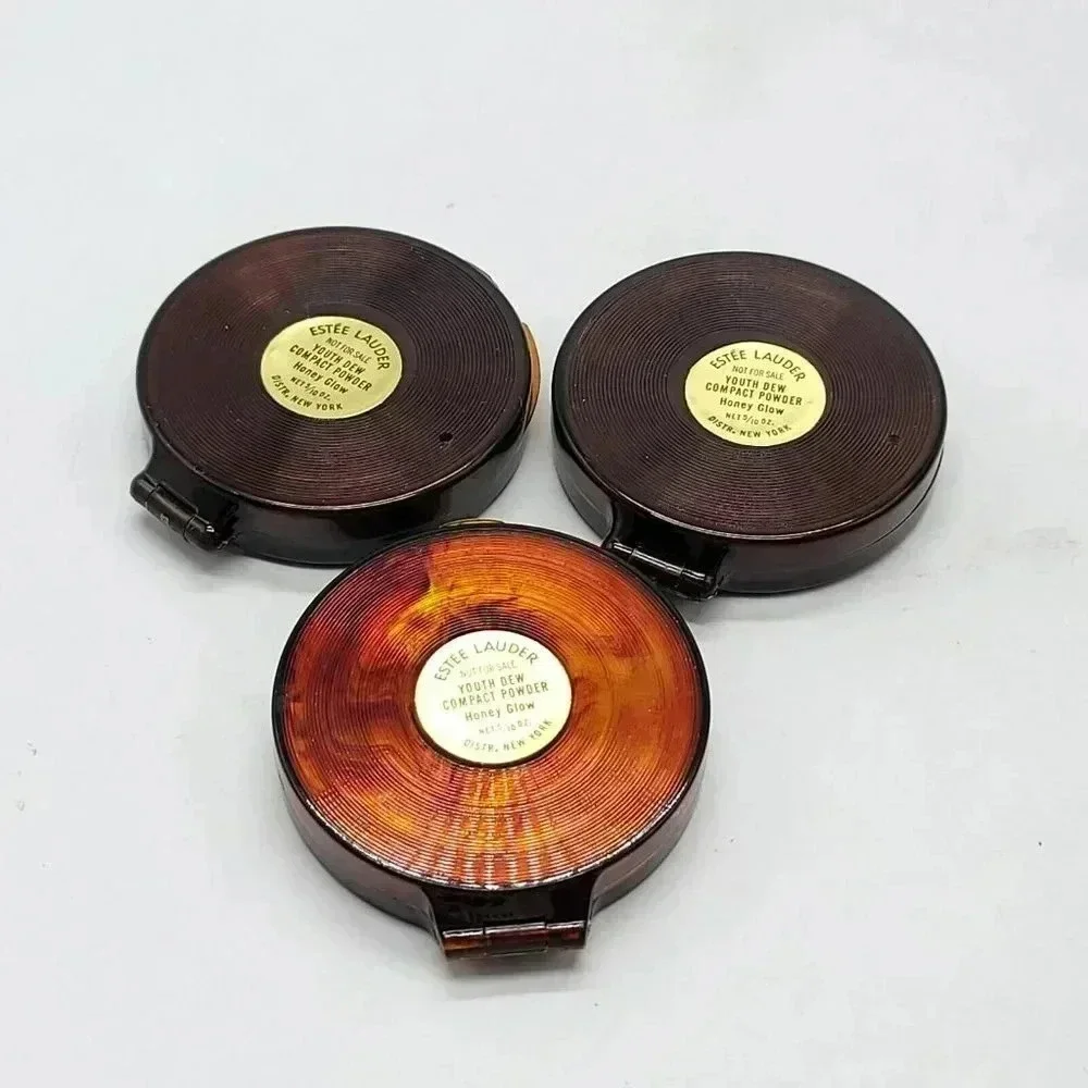 Vintage Estee Lauder Youth Dew Compact Powder Honey Glow 4/10 oz. LOT OF 3